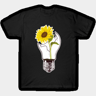 Sunflower in broken lightbulb T-Shirt